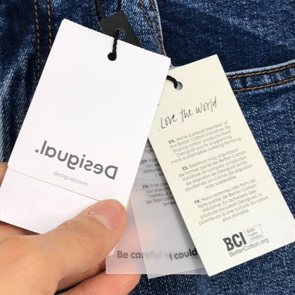 NWT Desigual Medium Wash Floral Embroidered Flared Jeans size 6 - Picture 8 of 15